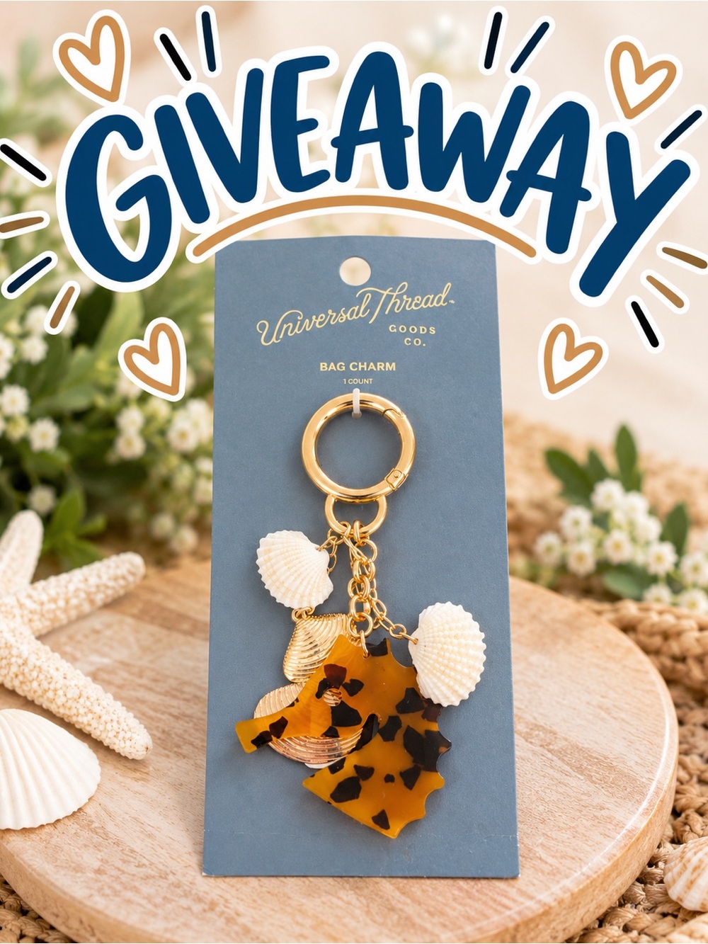 *GIVEAWAY* Universal Thread Gold & Tortoiseshell Shell Bag Charm